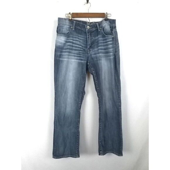 BKE Jeans Men's Size 33S Short Blue Tyler Straight Whiskered - Picture 1 of 14